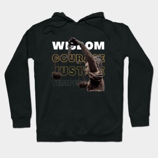 Stoic Virtues - Greek-Style Statue Design Hoodie